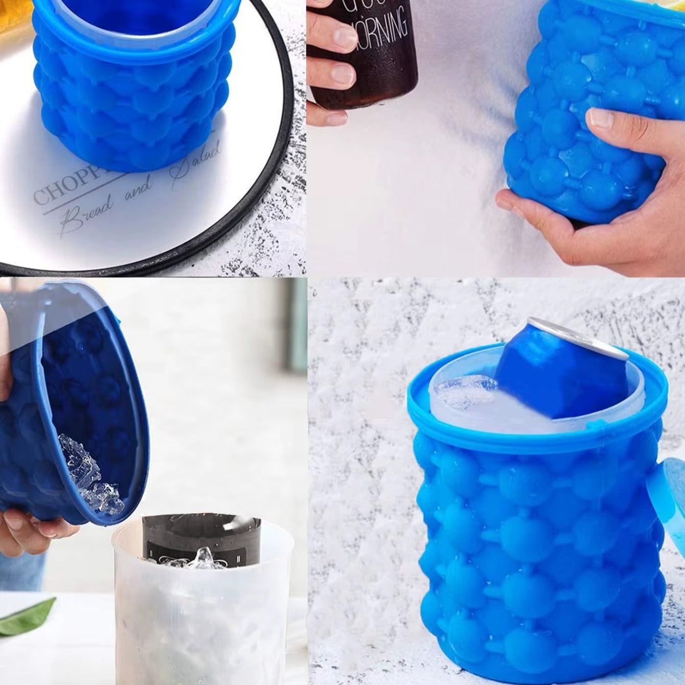 1pc-Silicone Ice Cube Maker Portable Bucket