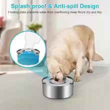 Splash-Free Floating Disk Dog Bowl