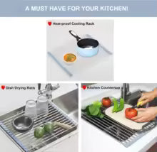 Over the Sink Roll Up Dish Rack