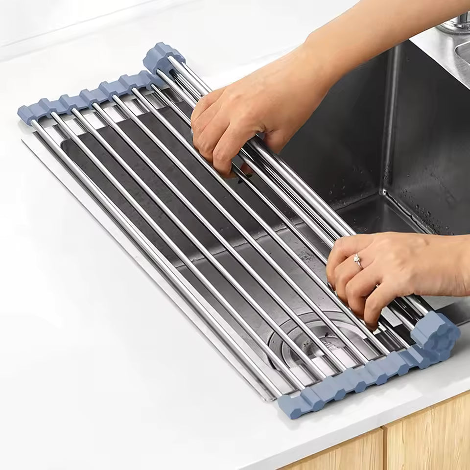 Over the Sink Roll Up Dish Rack