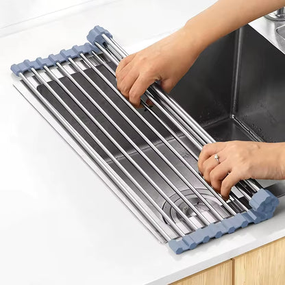 Over the Sink Roll Up Dish Rack