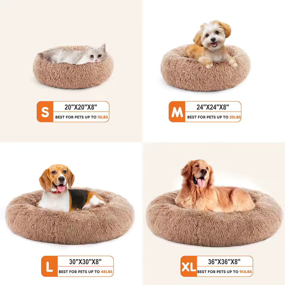 Calming Anxiety Shag Pet Bed