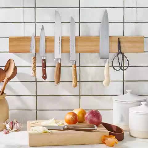 Magnetic Bamboo Knife Block Strip