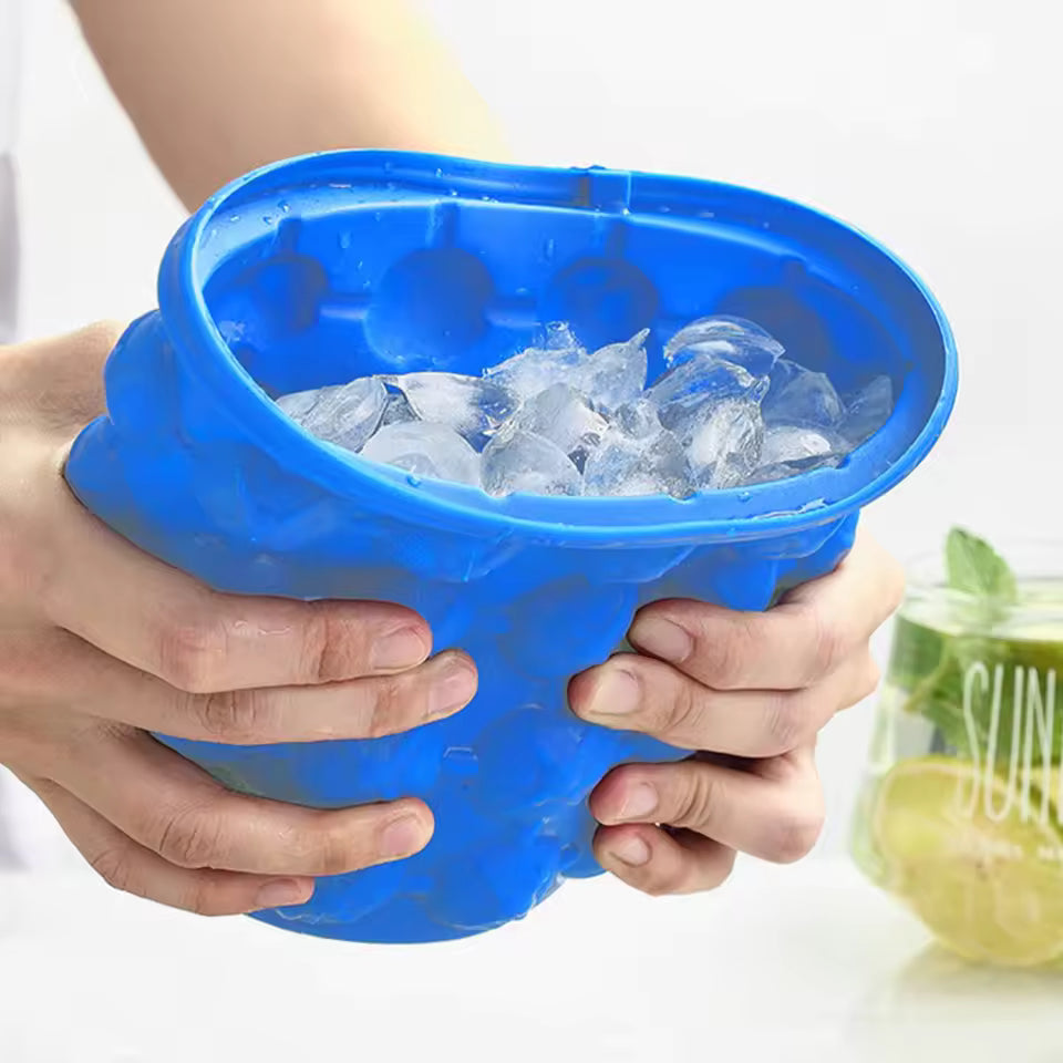 1pc-Silicone Ice Cube Maker Portable Bucket